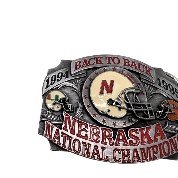 Vtg Limited edition Nebraska Cornhuskers 1994-1995 National Champion belt buckle - Picture 10 of 14